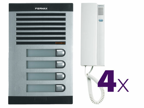 Fermax 4+n Classic audio kit pro 4 účastníky s telefony CityMax, bez el. otvírače